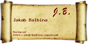 Jakab Balbina névjegykártya