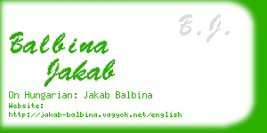 balbina jakab business card